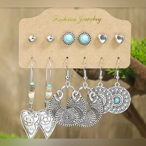 🔥4 For $25🔥

New Retro Vintage Silver Earring Set for Women